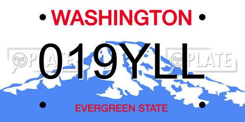 019YLL Washington License Plate