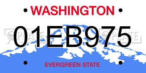 01EB975 Washington License Plate