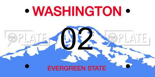 02 Washington License Plate