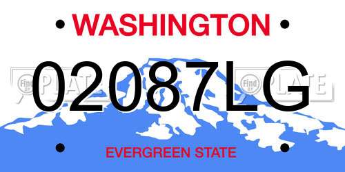 02087LG Washington License Plate