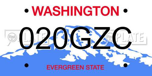 020GZC Washington License Plate