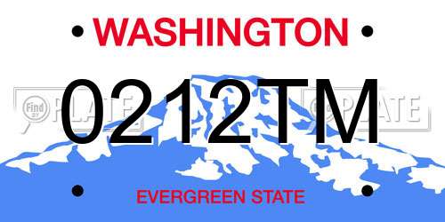 0212TM Washington License Plate