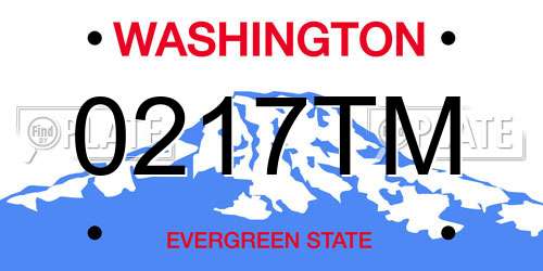 0217TM Washington License Plate