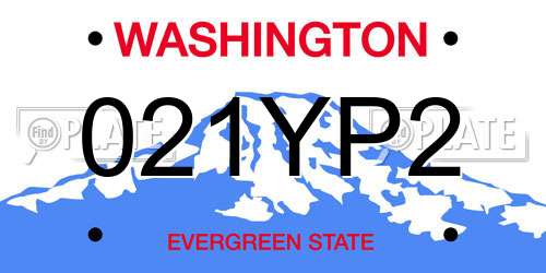 021YP2 Washington License Plate