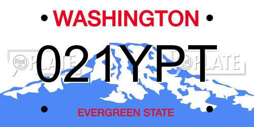 021YPT Washington License Plate