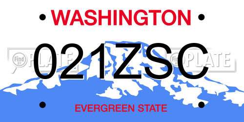 021ZSC Washington License Plate