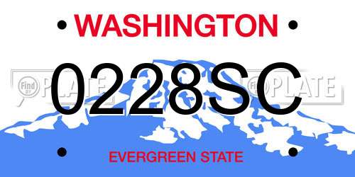 0228SC Washington License Plate