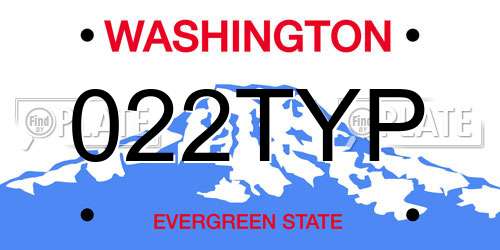 022TYP Washington License Plate