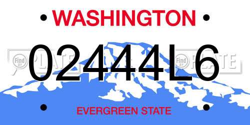 02444L6 Washington License Plate