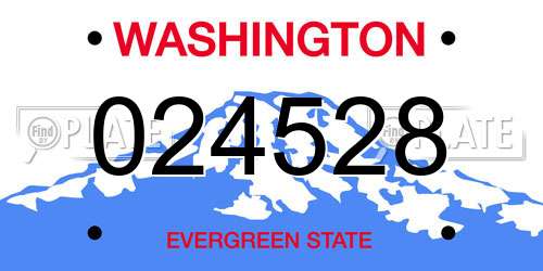 024528 Washington License Plate