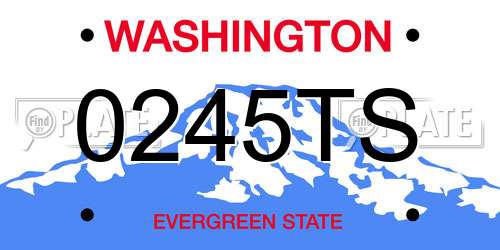 0245TS Washington License Plate