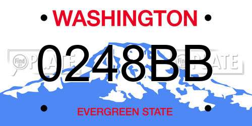 0248BB Washington License Plate