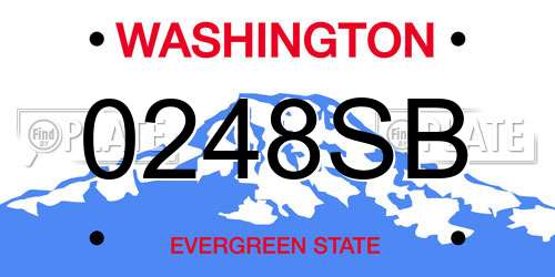 0248SB Washington License Plate