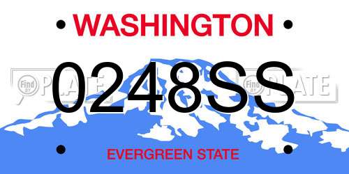 0248SS Washington License Plate