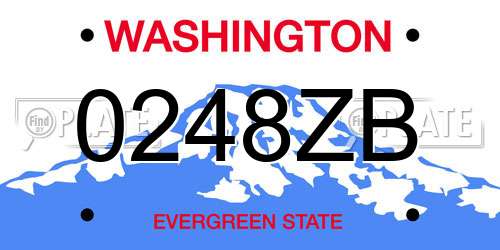 0248ZB Washington License Plate