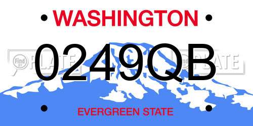 0249QB Washington License Plate