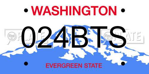 024BTS Washington License Plate