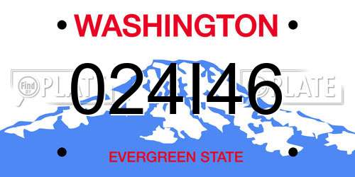 024I46 Washington License Plate