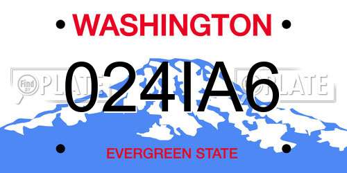 024IA6 Washington License Plate