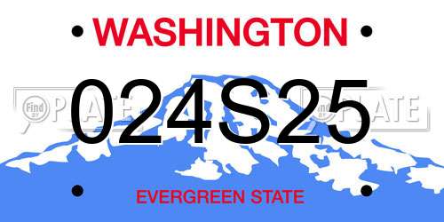 024S25 Washington License Plate