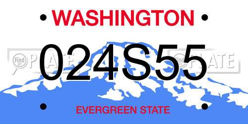 024S55 Washington License Plate
