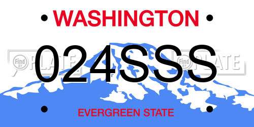024SSS Washington License Plate