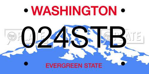 024STB Washington License Plate