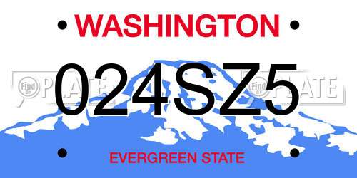 024SZ5 Washington License Plate