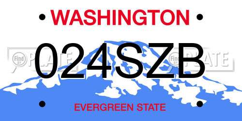 024SZB Washington License Plate