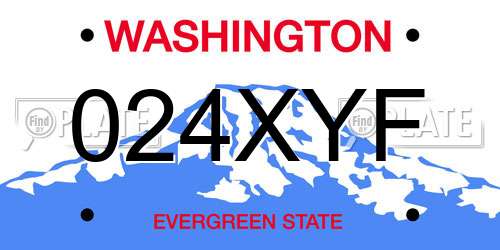 024XYF Washington License Plate