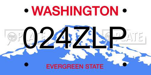 024ZLP Washington License Plate