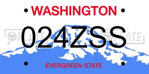 024ZSS Washington License Plate