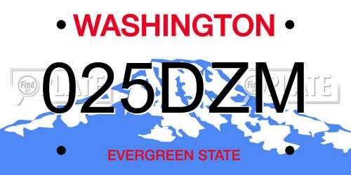 025DZM Washington License Plate