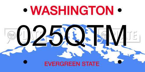 025QTM Washington License Plate