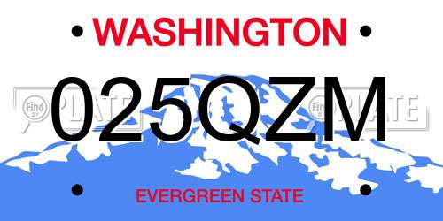 025QZM Washington License Plate