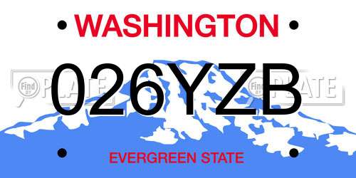 026YZB Washington License Plate