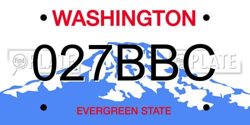 027BBC Washington License Plate