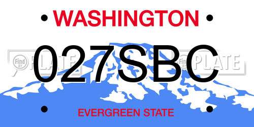 027SBC Washington License Plate