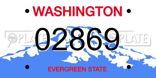 02869 Washington License Plate