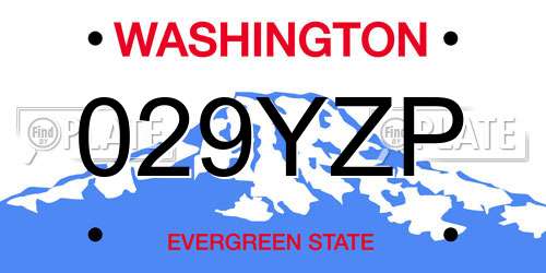 029YZP Washington License Plate
