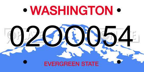 02OO054 Washington License Plate