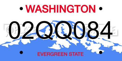 02QQ084 Washington License Plate