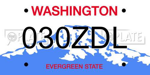 030ZDL Washington License Plate