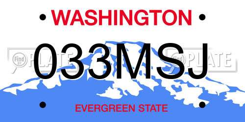 033MSJ Washington License Plate