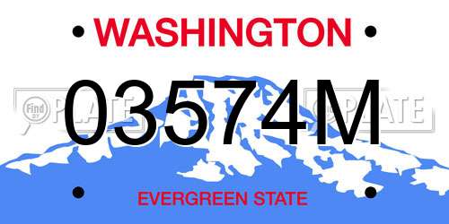 03574M Washington License Plate