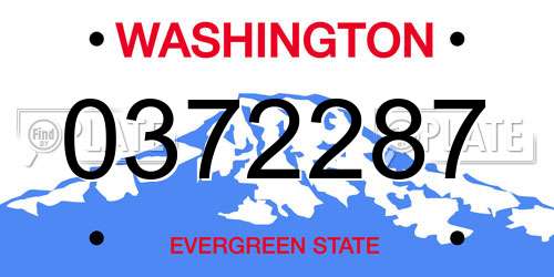 0372287 Washington License Plate