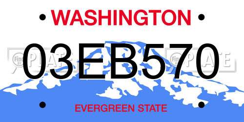 03EB570 Washington License Plate