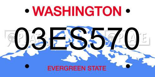 03ES570 Washington License Plate