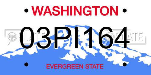 03PI164 Washington License Plate