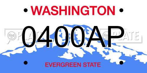 0400AP Washington License Plate